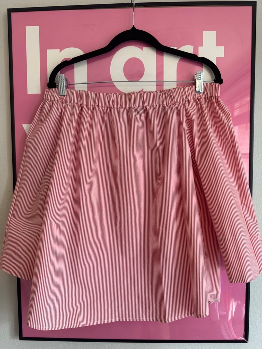 Zac & Rachel Pink and White Striped A-Line Skirt